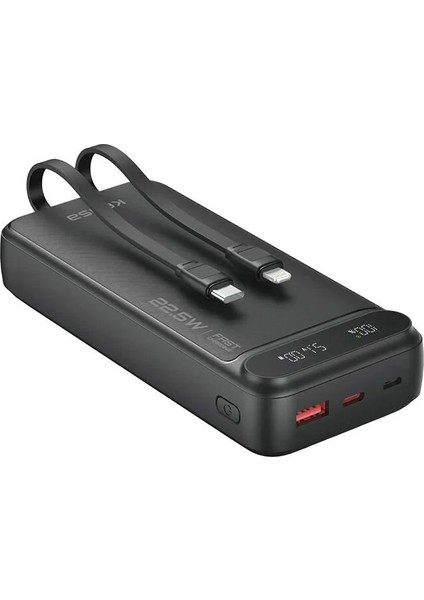 20.000 Mah 22.5W Powerbank Hızlı Şarj Destekli Dijital Ekran Göstergeli