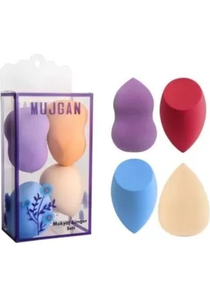 Kutulu Sünger Seti, Fondöten, Kapatıcı, Pudra Uygulama 4 Lü Set
