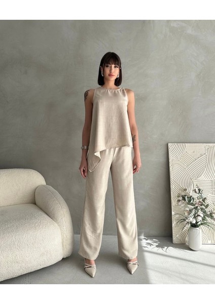 Kadın Yazlık Takım Pantolon ve Kolsuz Bluz Set | Modern Rahat Şıklık fiyatları