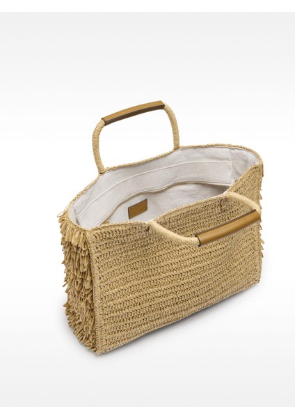 Hasır Efektli Püsküllü Shopper Çanta fırsatları