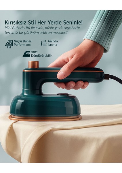 30 W Buharlı Ütü Turkuaz Seyahat Tipi Buharlı Ütü Taşınabilir Mini Buharlı Ütü Seyahat Ütüsü modelleri