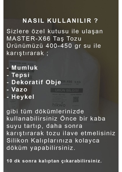 Yüksek Güçlü ve Hızlı Donan Mumluk Döküm Harcı 10 Kg, Taş Tozu, Hobi Için Uygun modelleri