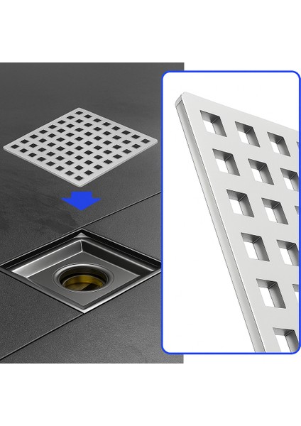 15X15 Uyumlu 14X14 Krom Süzgeç Izgarası – Paslanmaz Çelik, Dayanıklı ve Şık Tasarım fırsatları