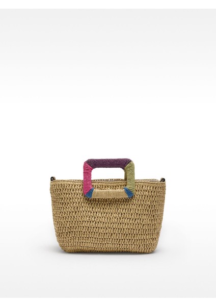 Hasır Efektli Tote Çanta fiyatları