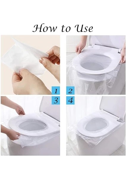 Premium 50 Adet Hijyenik Tek Kullanımlık Klozet Kapağı Poşeti Örtüsü Kullan At modelleri