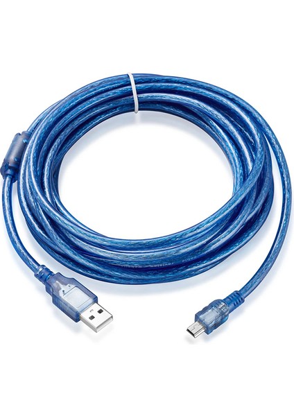 Mini USB Şarj ve Data Kablosu 5 Pin Mini USB To USB Kablo 5m