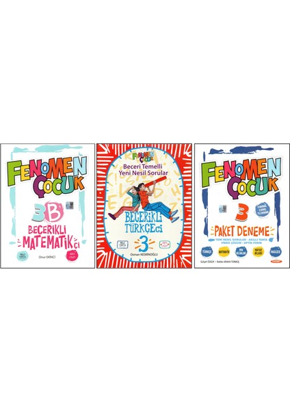 Fenomen Ç. 3. Sınıf Becerlikli 3b Matematikçi+Becerikli Türkçeci+Paket Deneme (3 Kitap)
