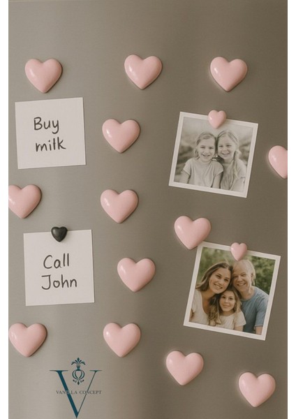 Kalpli Magnet Seti 6’lı – El Yapımı Buzdolabı Magneti, Pembe (Dekoratif Obje)| V Vanilla Concept fiyatları