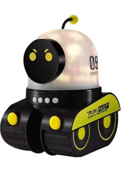 LED Gece Lambası Yıldızlı Gökyüzü Projektör Galaxy Robot Projeksiyon Lambası Müzik Çalar