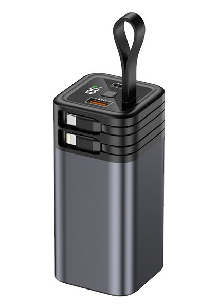 20.000 Mah Powerbank 65W Hızlı Şarj Destekli Dijital Ekran Göstergeli Fenerli
