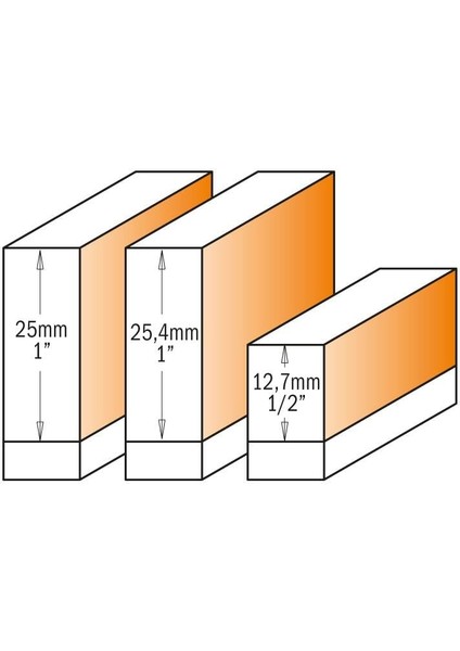 3 Parça Rulmanlı Freze Bıçağı Seti S=6.35 mm modelleri