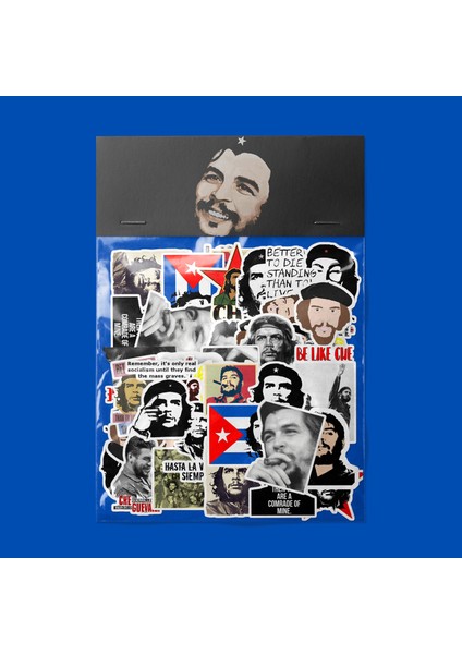 Che Sticker Paketi -Bullet Journal - Ajanda - Planner - Defter - Laptop Etiket Çıkartma Çok Renkli 10 x 15 Paket Boyutu 3 x 5 cm Stickerlar Paket Içeriği 25 Adet Dadi Ramba Sticker
