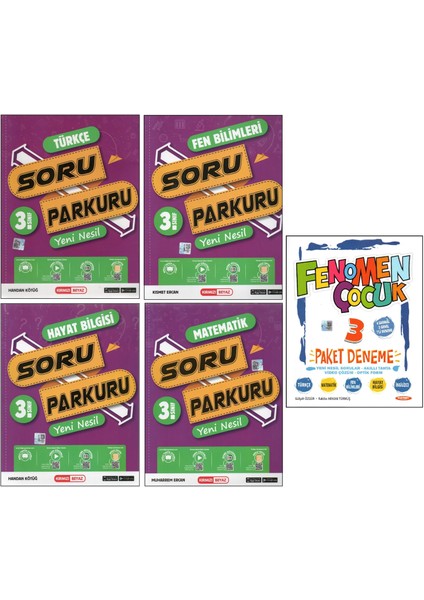 Fenomen 3. Sınıf Paket Deneme+Kırmızı Beyaz Soru Parkuru (5 Kitap)