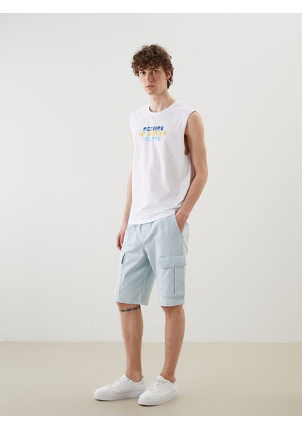 Yeni Sezon Rahat Kalip Erkek Jean Sort - S5K947Z8