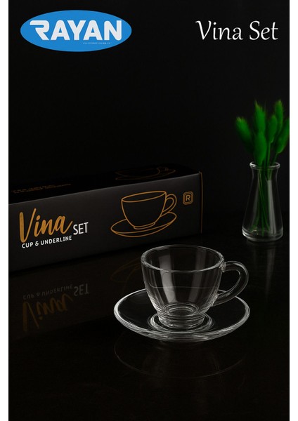 Vina Serisi 6 Kişilik Çay Seti | 12 Parça Şık Çay Bardağı ve Tabak Takımı fiyatları