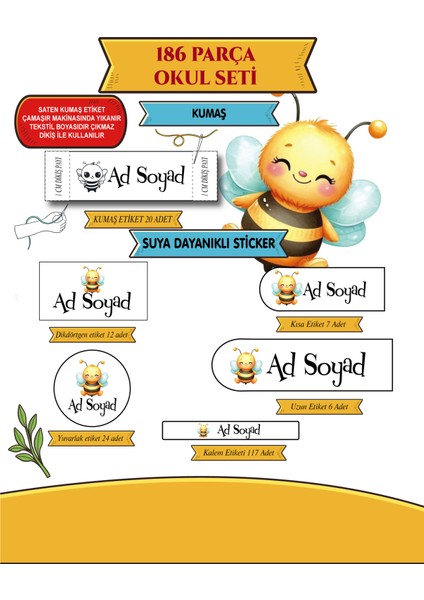 Okul Etiketi Sticker fiyatları