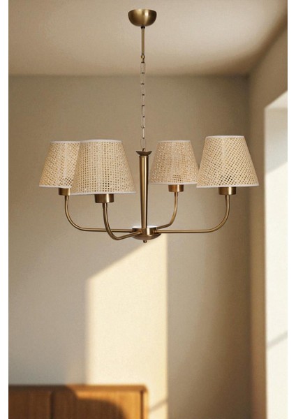 Apollo 4 Lü Eskitme Petek Abajurlu Avize