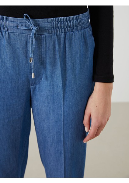 Yeni Sezon Beli Lastikli Carrot Fit Kadin Jean Pantolon - S5JG94Z8 modelleri