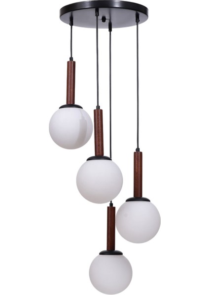 Işıl 4 Lü Tepsili Ceviz Beyaz Camlı Sarkıt fiyatları