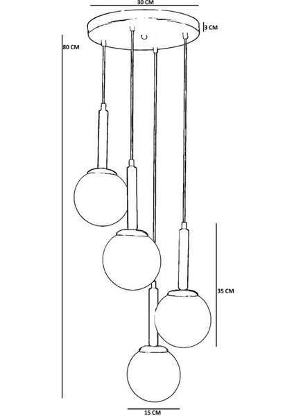 Işıl 4 Lü Tepsili Ceviz Beyaz Camlı Sarkıt fırsatları