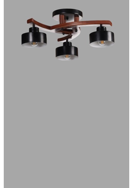 Weston 3 Lü Ceviz Metal Başlıklı Plofonyer Avize modelleri
