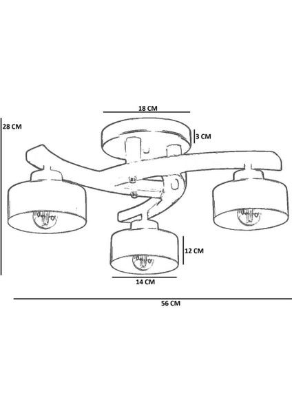 Weston 3 Lü Ceviz Metal Başlıklı Plofonyer Avize fırsatları
