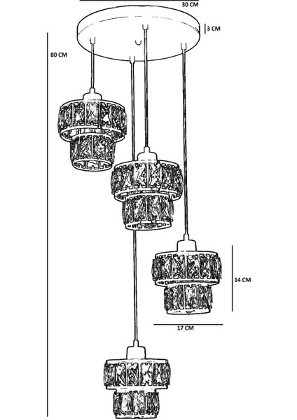 Leo 4 Lü Tepsili Siyah Sarkıt fırsatları