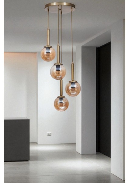 Sezgi 4 Lü Tepsili Eskitme Bal Camlı Sarkıt