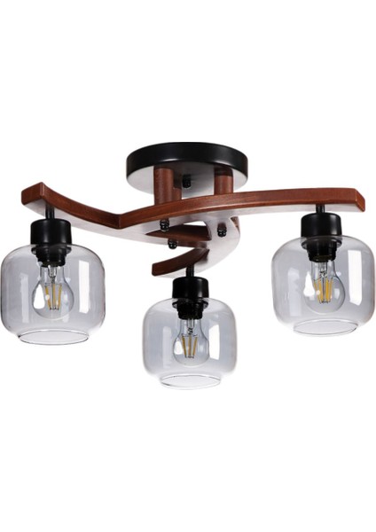 Weston 3 Lü Ceviz Füme Camlı Plofonyer Avize fiyatları