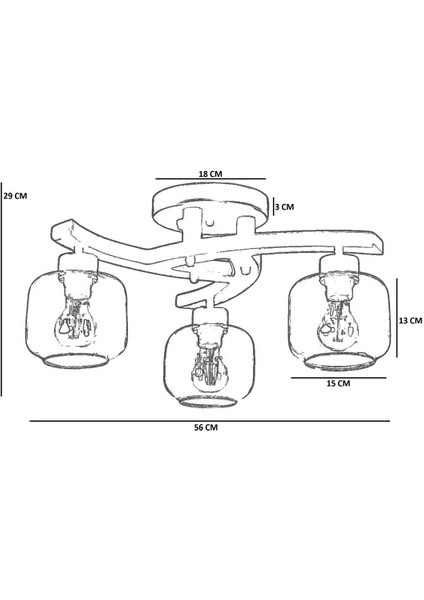 Weston 3 Lü Ceviz Füme Camlı Plofonyer Avize fırsatları