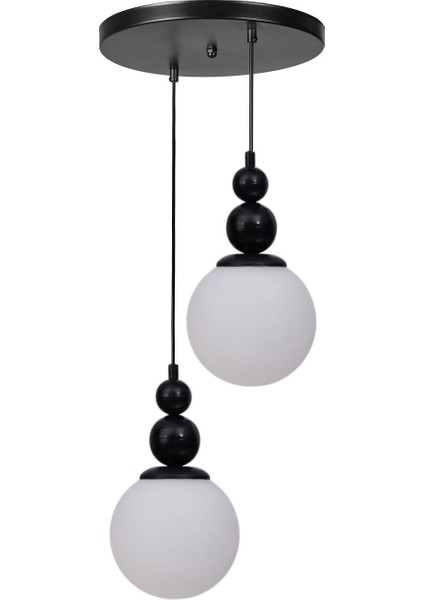 Yaren 2 Li Tepsili Siyah Beyaz Camlı Sarkıt fiyatları