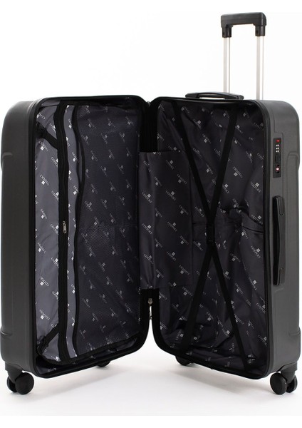 Petra Lüx 2'li Abs Valiz Seti Büyük & Kabin Boy Antrasit fırsatları