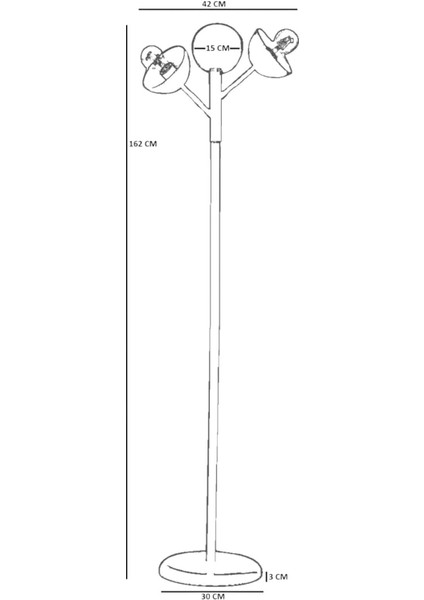 Küre 3 Lü Kırmızı Lambader Metal Başlıklı fırsatları