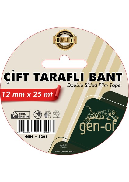 Çift Taraflı Bant 12X25 M (GEN-8201)