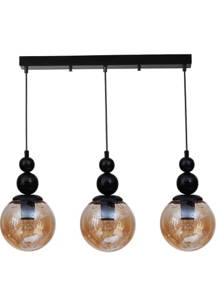 Yaren 3 Lü Sıralı Siyah Bal Camlı Sarkıt fiyatları