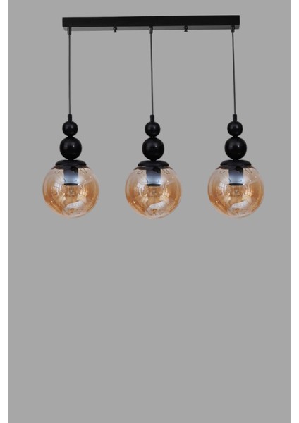 Yaren 3 Lü Sıralı Siyah Bal Camlı Sarkıt modelleri