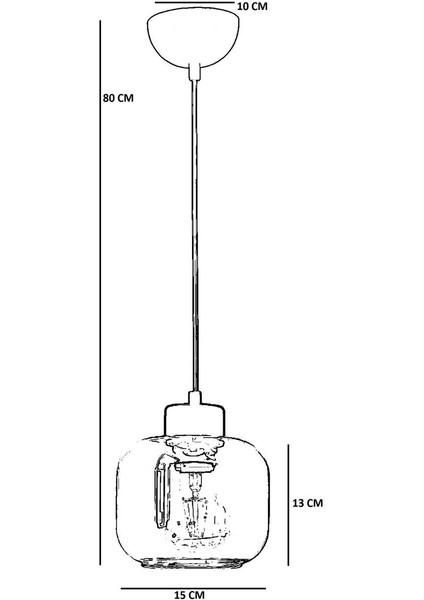 Parla Tekli Siyah Füme Camlı Sarkıt fırsatları