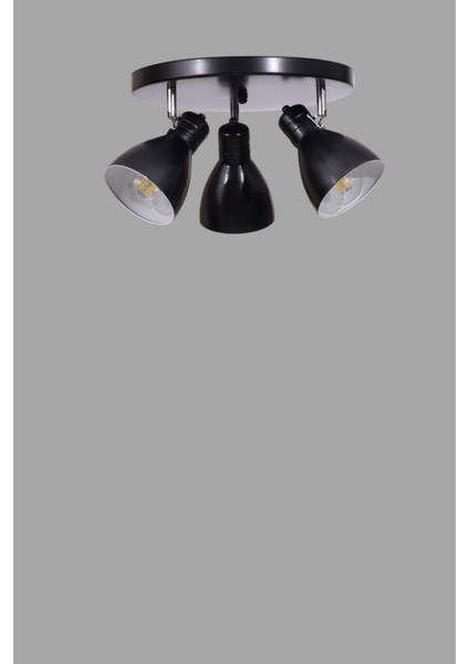 Otis 3 Lü Tepsili Siyah Plafonyer Avize modelleri