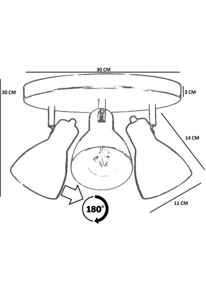 Otis 3 Lü Tepsili Siyah Plafonyer Avize fırsatları