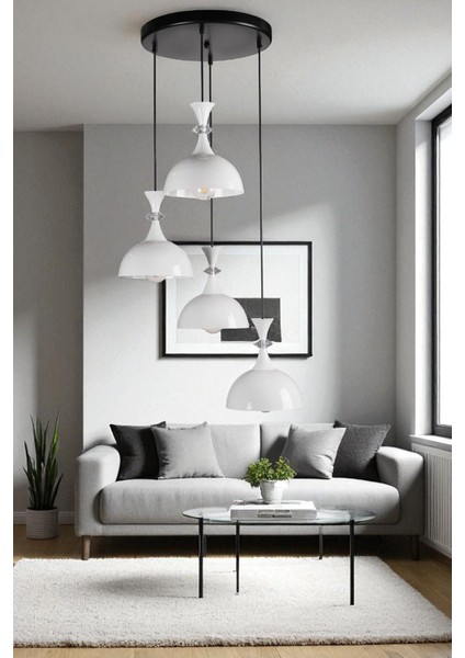 Akay 4 Lü Tepsili Beyaz Sarkıt