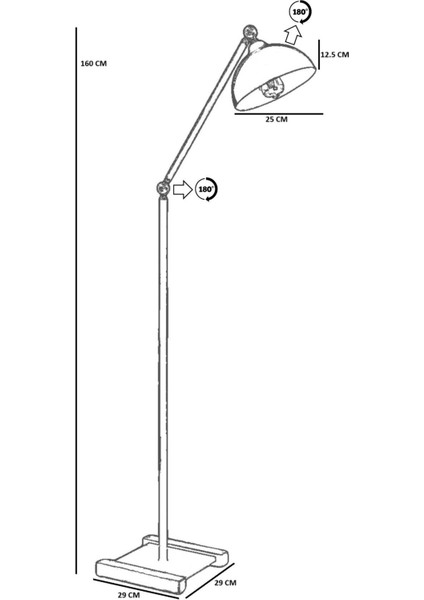 Milas Gri Retro Başlıklı Lambader fırsatları