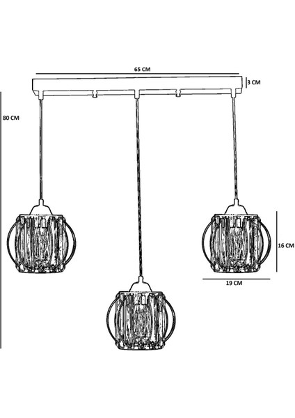 Ohrid 3 Lü Sıralı Eskitme Sarkıt fırsatları
