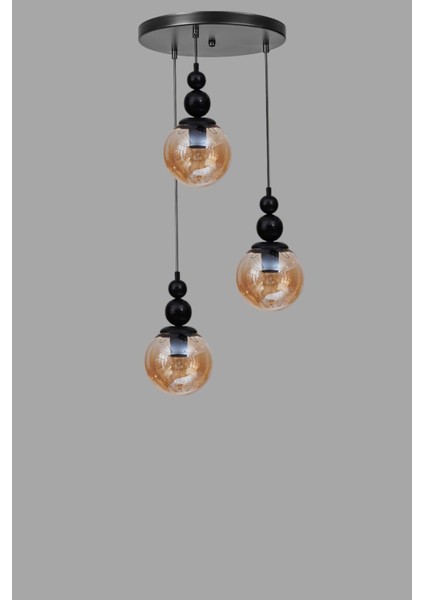 Yaren 3 Lü Tepsili Siyah Bal Camlı Sarkıt modelleri