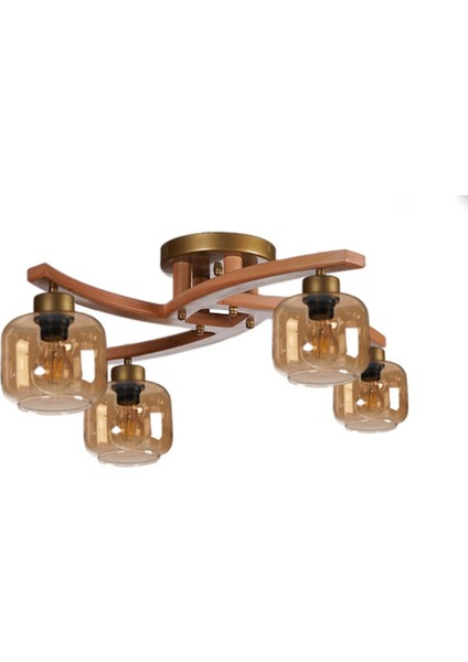Weston 4 Lü Naturel Bal Camlı Plofonyer Avize fiyatları
