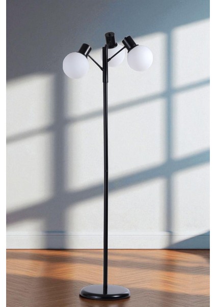 Safir 3 Lü Siyah Lambader Beyaz Camlı