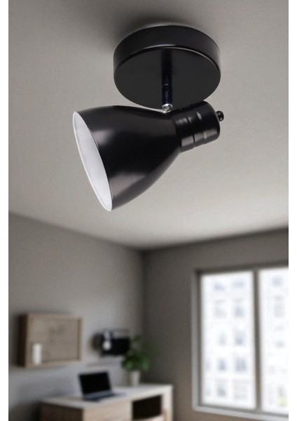 Otis Tekli Siyah Plafonyer Avize