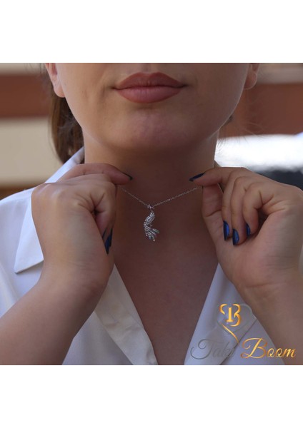 Beyaz Taşlı Nazar Boncuklu Sevimli Tavuskuşu Gümüş Kolye indirimleri