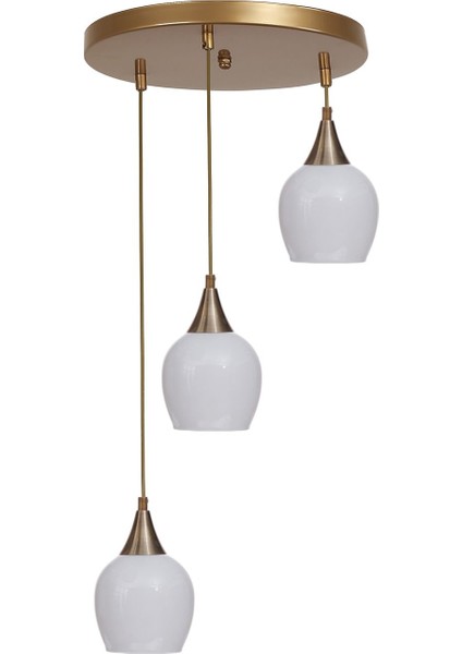 Enzo 3 Lü Tepsili Eskitme Beyaz Camlı Sarkıt fiyatları