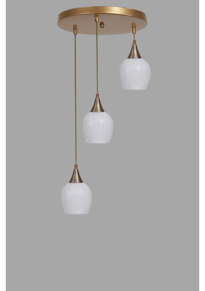 Enzo 3 Lü Tepsili Eskitme Beyaz Camlı Sarkıt modelleri