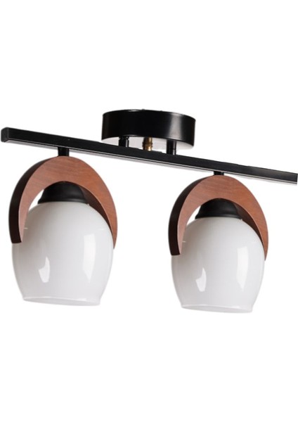 Helena 2 Li Sıralı Beyaz Camlı Plafonyer Avize fiyatları